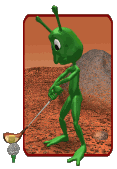 A golfing Martian - animation